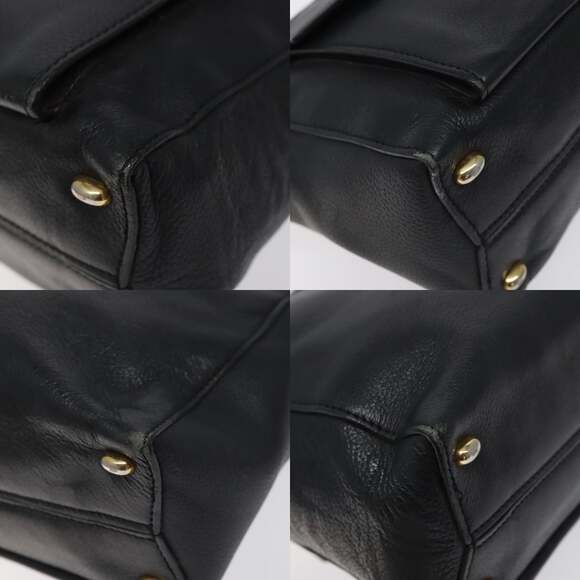 CELINE Shoulder Bag Leather Black Gold - Picture 10 of 13